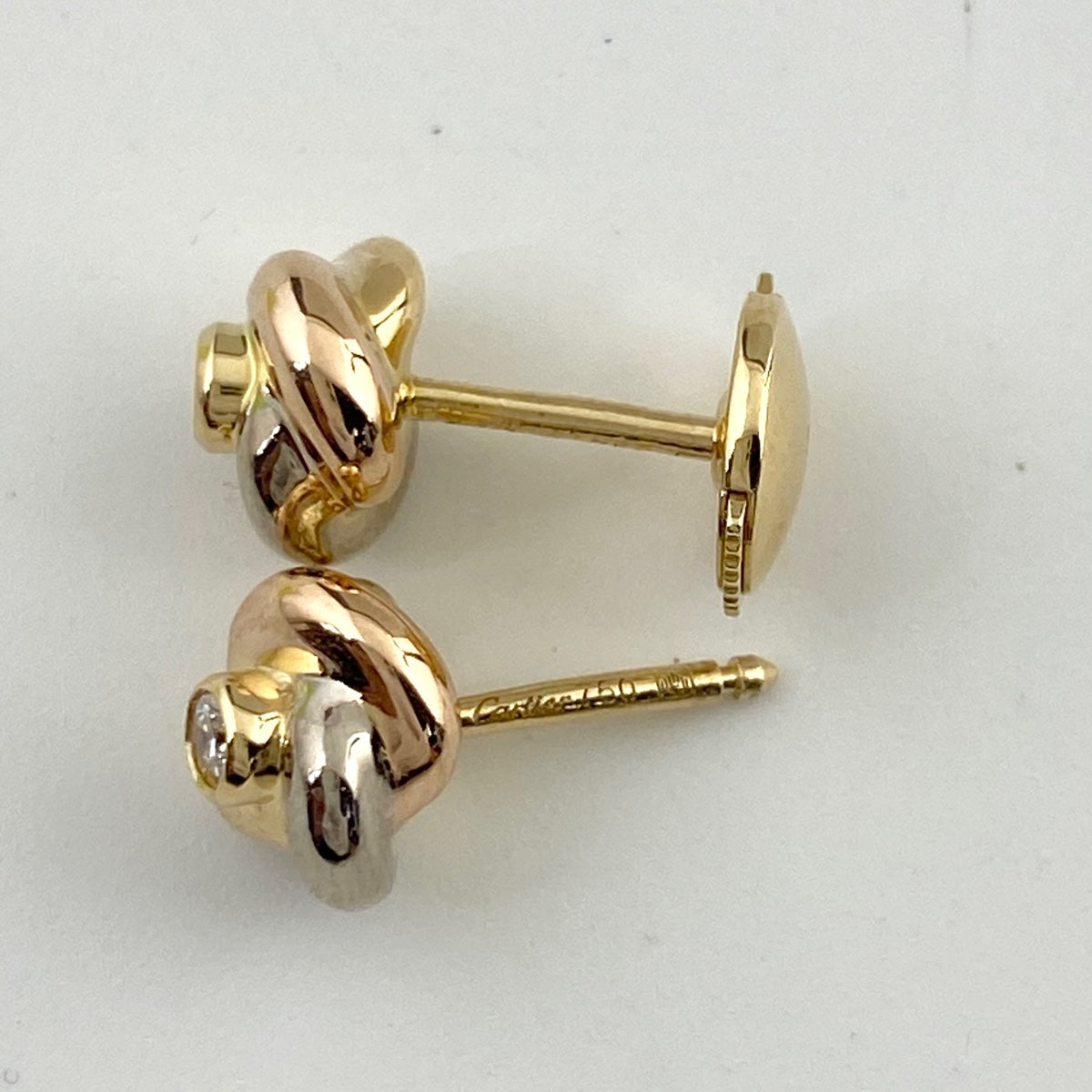 カルティエ ベビートリニティ ピアス YG イエローゴールド WG ホワイト