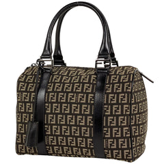 フェンディ ズッキーノ柄 ハンドバッグ ミニボストン ハンドバッグ キャンバス ブラウン 8BL068 レディース 【中古】brbag