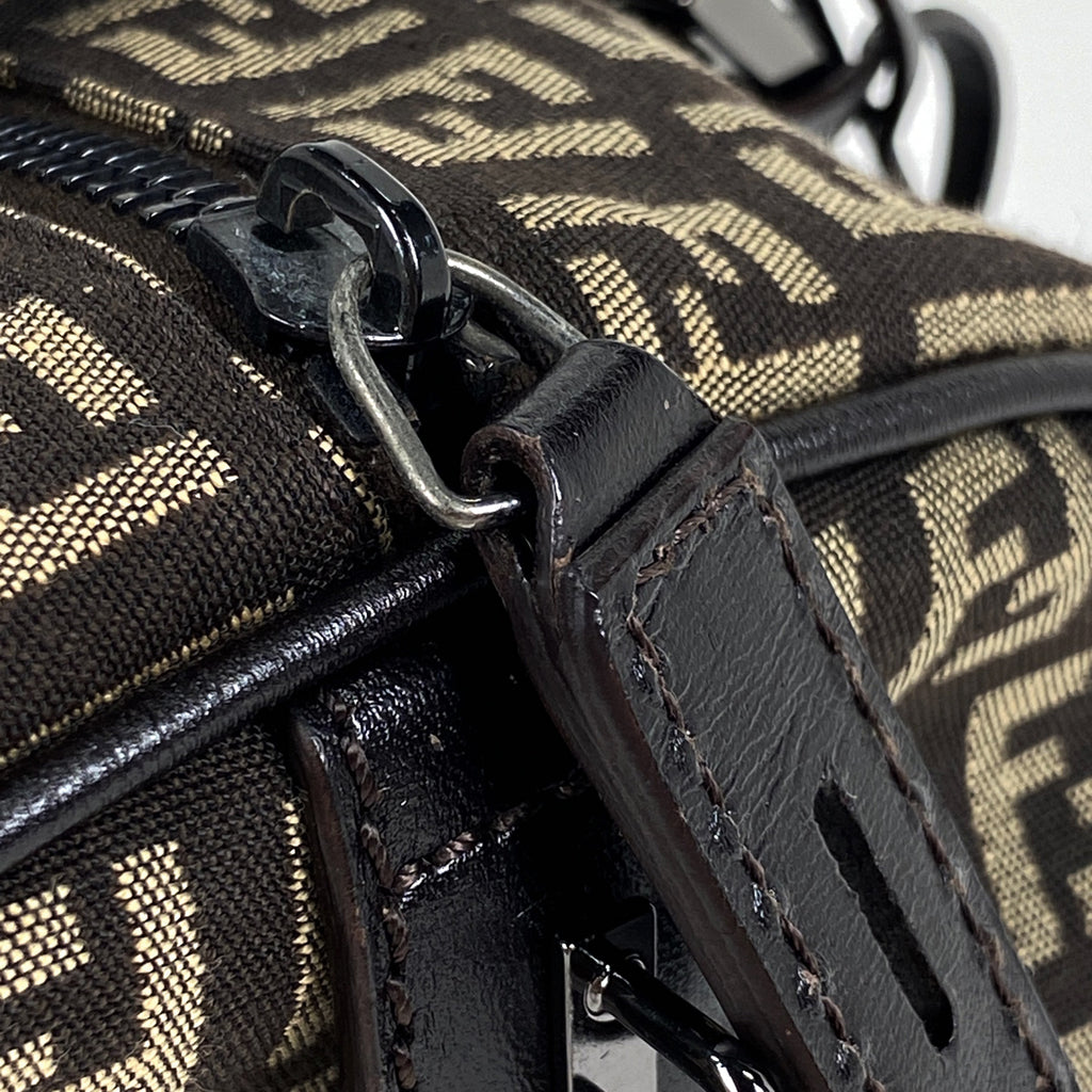 フェンディ ズッキーノ柄 ハンドバッグ ミニボストン ハンドバッグ キャンバス ブラウン 8BL068 レディース 【中古】brbag