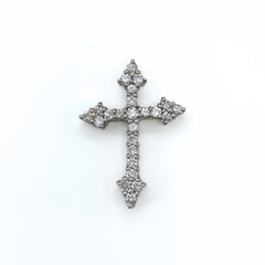 クロスモチーフ ペンダントトップ プラチナ メレダイヤ 十字架 ペンダントトップ Pt900 ダイヤモンド レディース 【中古】nbjwl