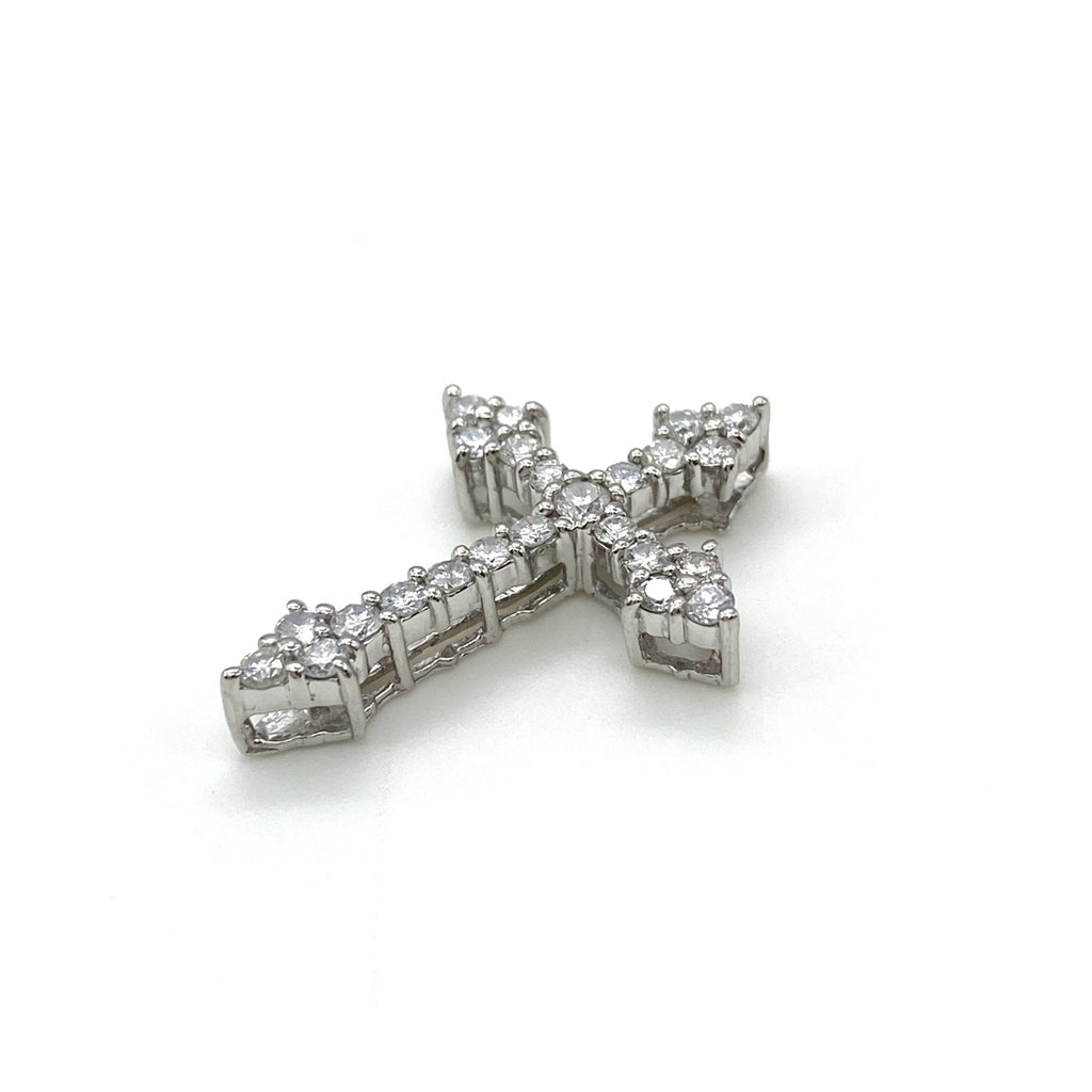 クロスモチーフ ペンダントトップ プラチナ メレダイヤ 十字架 ペンダントトップ Pt900 ダイヤモンド レディース 【中古】nbjwl