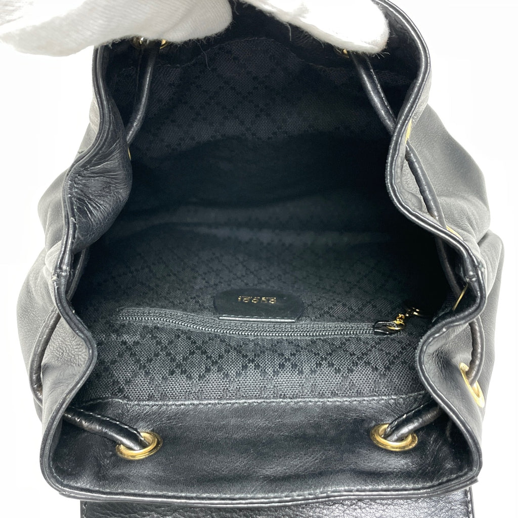 グッチ バンブー ミニ リュックサック デイパック バックパック 00317050030 オールドグッチ リュック レザー ブラック レディース 【中古】brbag
