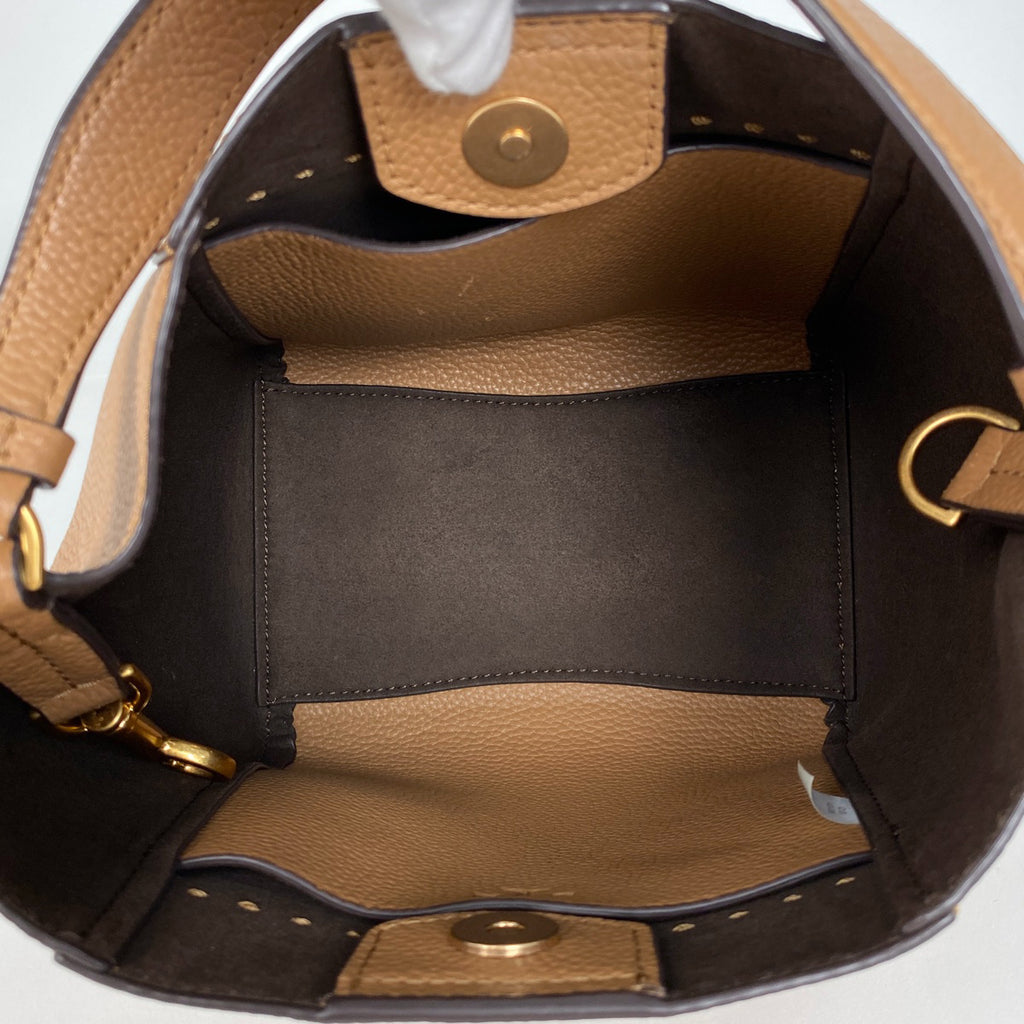 トリーバーチ ロゴ ハンドバッグ 2WAY ショルダーバッグ ハンドバッグ レザー ブラウン レディース 【中古】brbag