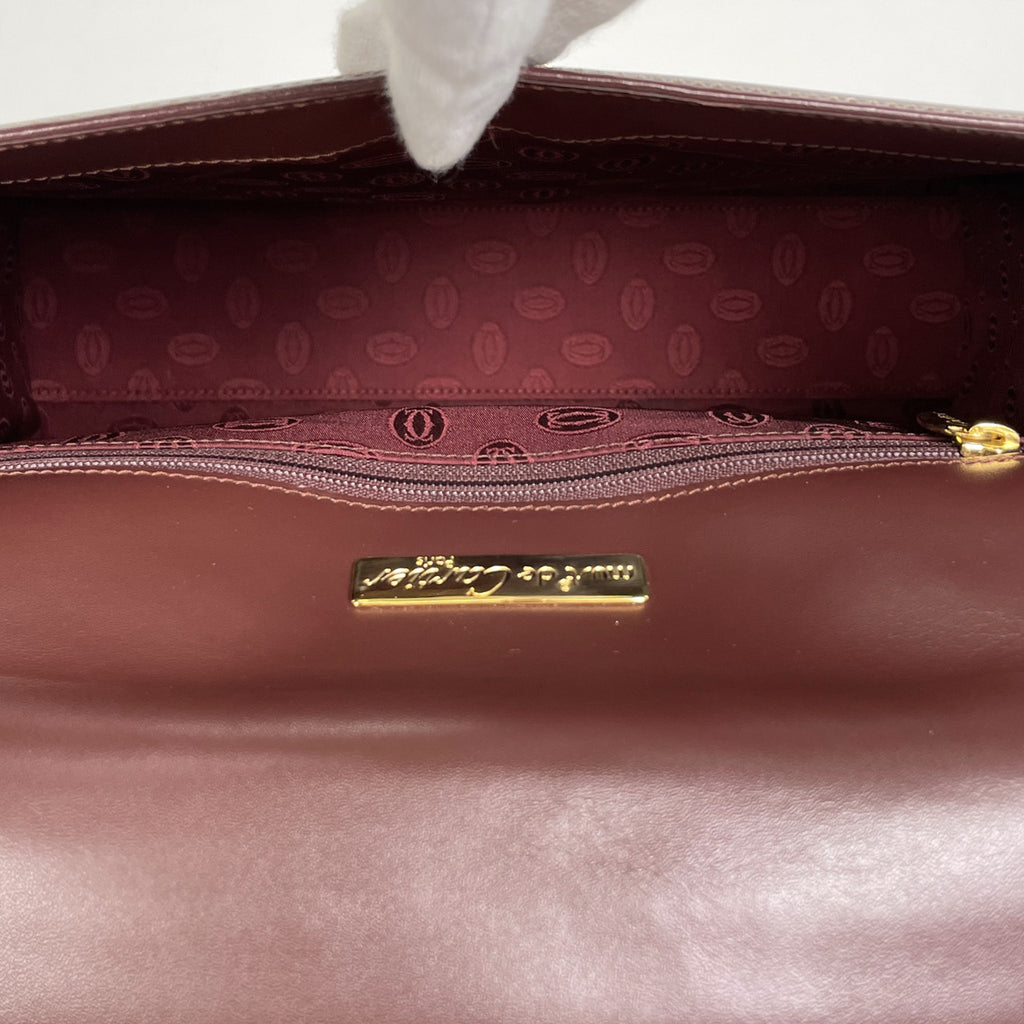 カルティエ マストライン ハンドバッグ トートバッグ レザー ボルドー レディース 【中古】brbag