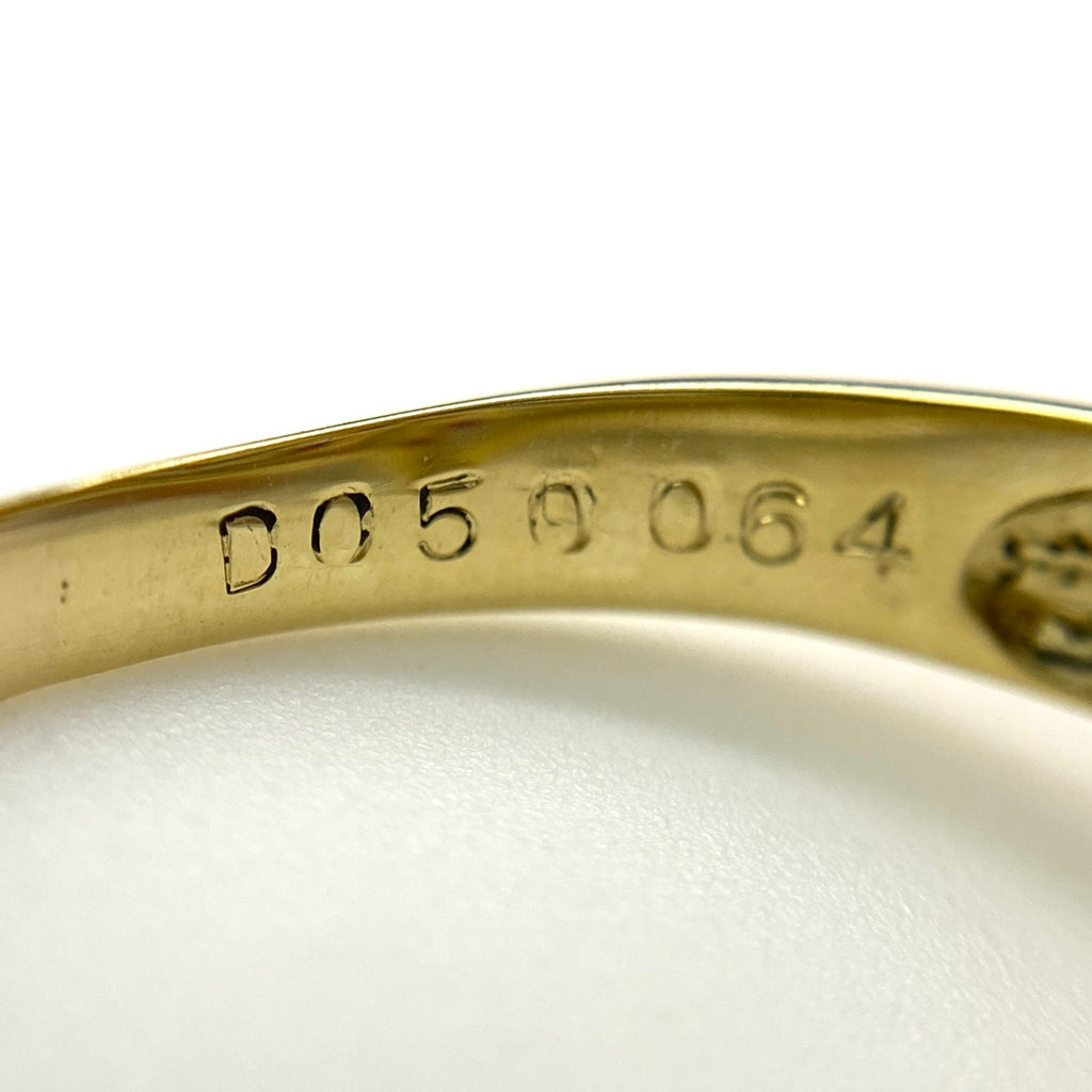 フラワーモチーフ デザインリング YG イエローゴールド 指輪 メレダイヤ 花 リング 13号 K18 ルビー ダイヤモンド レディース 【中古】nbjwl