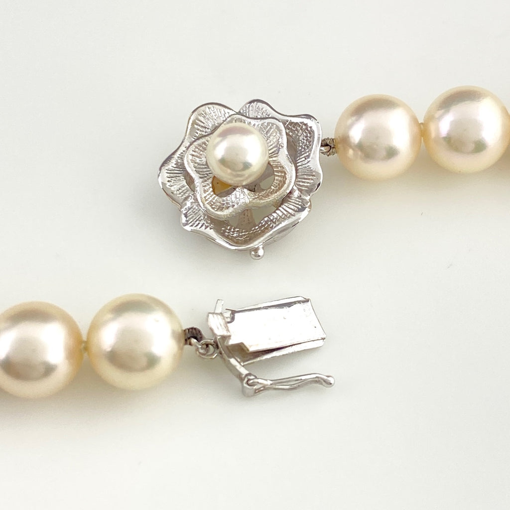 パール デザインネックレス WG ホワイトゴールド ネックレス K14 WG ダイヤモンド レディース 【中古】nbjwl