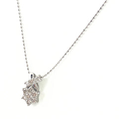 フラワーモチーフ デザインネックレス プラチナ ペンダント メレダイヤ 花 ネックレス Pt900 Pt850 ダイヤモンド レディース 【中古】nbjwl