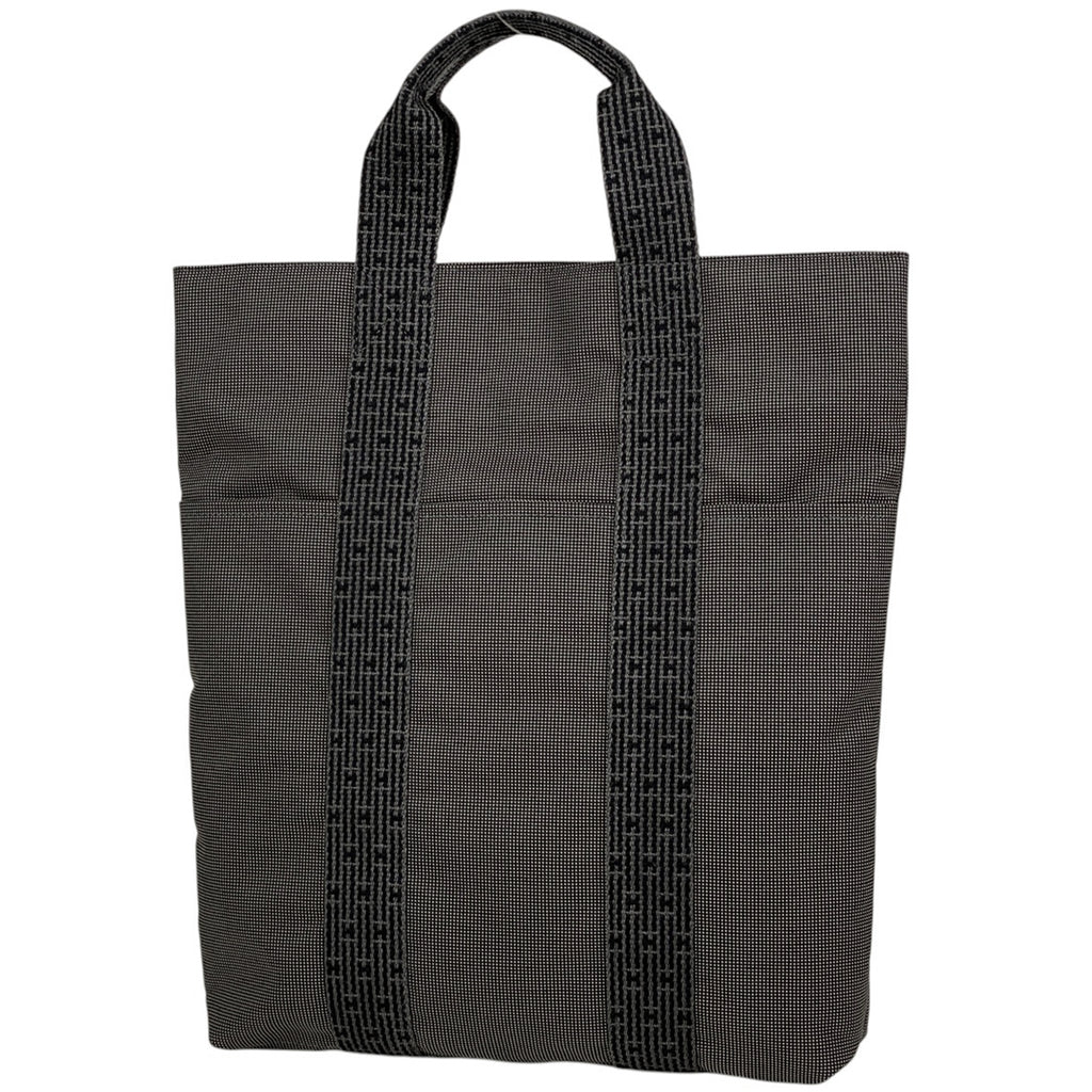 エルメス エールライン カバス Hロゴ ハンドバッグ トートバッグ ナイロンキャンバス グレー レディース 【中古】brbag