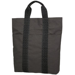 エルメス エールライン カバス Hロゴ ハンドバッグ トートバッグ ナイロンキャンバス グレー レディース 【中古】brbag