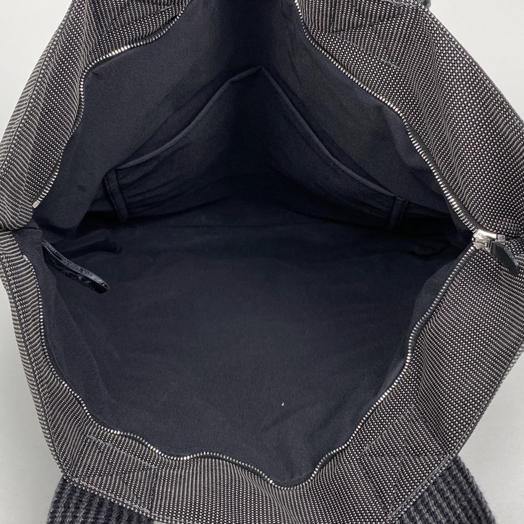 エルメス エールライン カバス Hロゴ ハンドバッグ トートバッグ ナイロンキャンバス グレー レディース 【中古】brbag