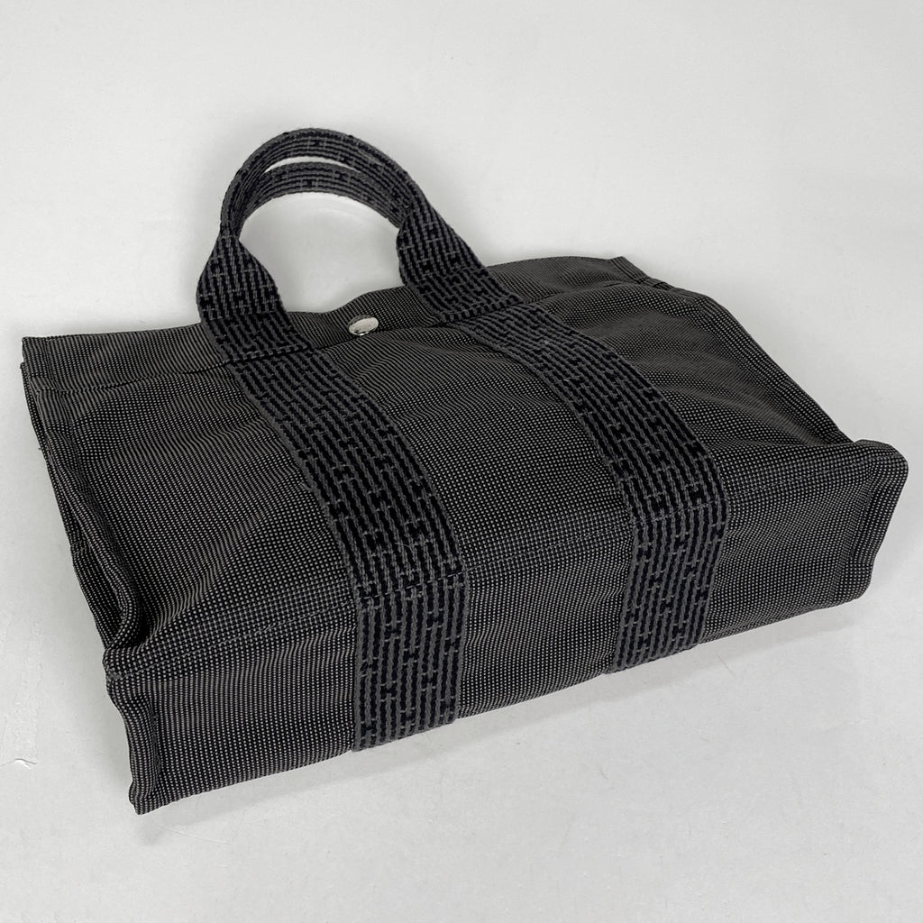 エルメス エールライン トート PM ハンドバッグ トートバッグ ナイロンキャンバス グレー ブラック レディース 【中古】brbag