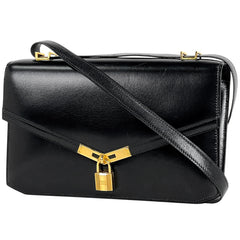 エルメス カデナロック ショルダーバッグ 肩掛け ショルダーバッグ ボックスカーフ ブラック 〇M レディース 【中古】brbag