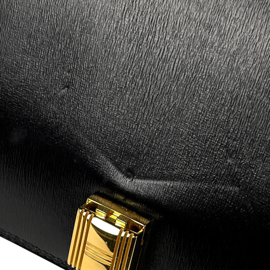 エルメス カデナロック ショルダーバッグ 肩掛け ショルダーバッグ ボックスカーフ ブラック 〇M レディース 【中古】brbag