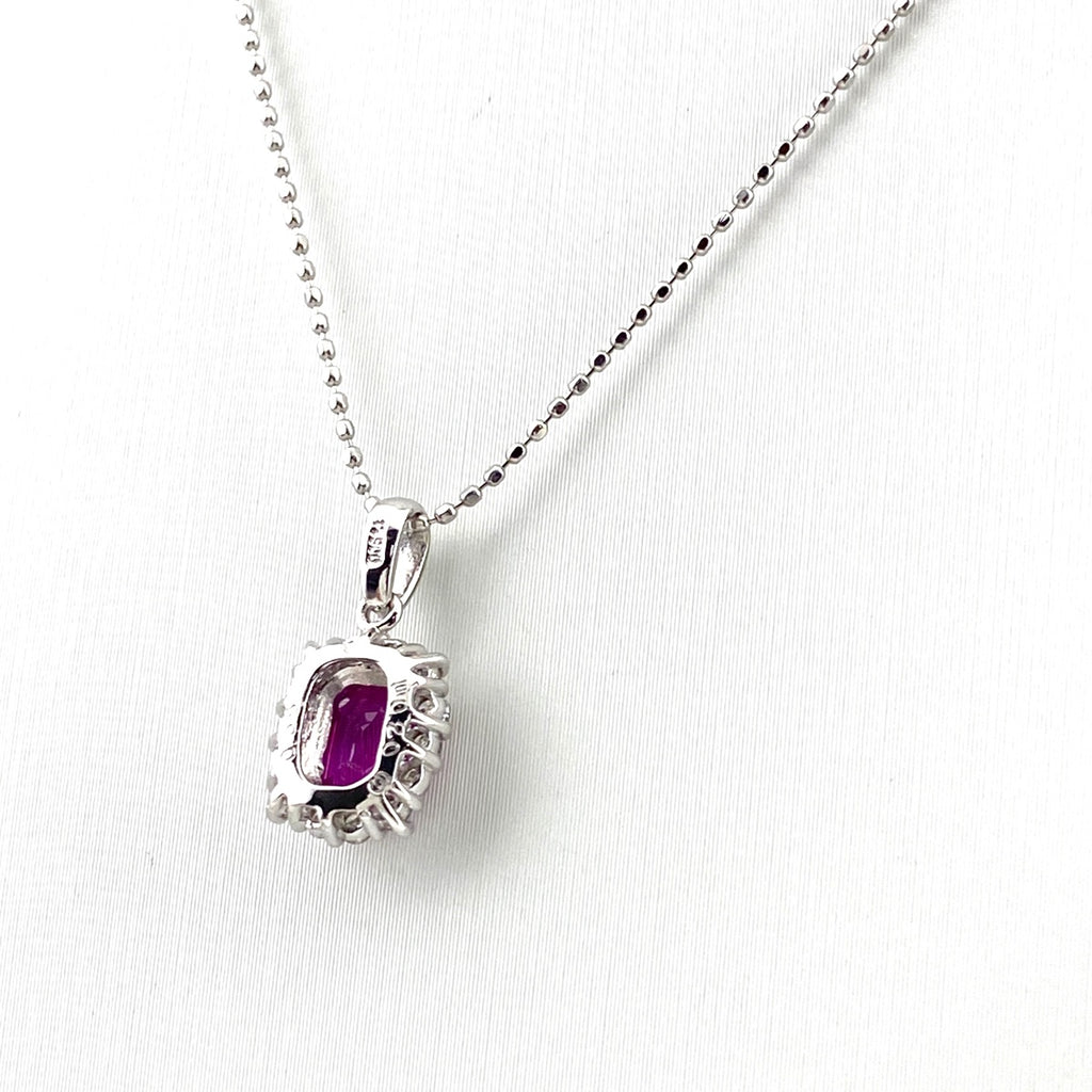 ルビー デザインネックレス プラチナ ペンダント メレダイヤ ネックレス Pt900 ルビー ダイヤモンド レディース 【中古】nbjwl