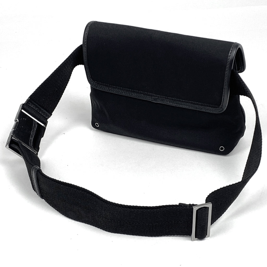 グッチ ロゴ ウエストバッグ ウエストポーチ ボディバッグ キャンバス ブラック 92543 レディース 【中古】brbag
