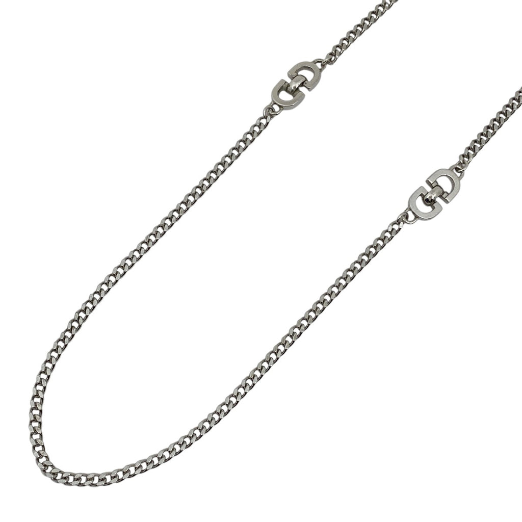 クリスチャンディオール ロゴ ネックレス ロング ネックレス メタル シルバー レディース 【中古】bracc