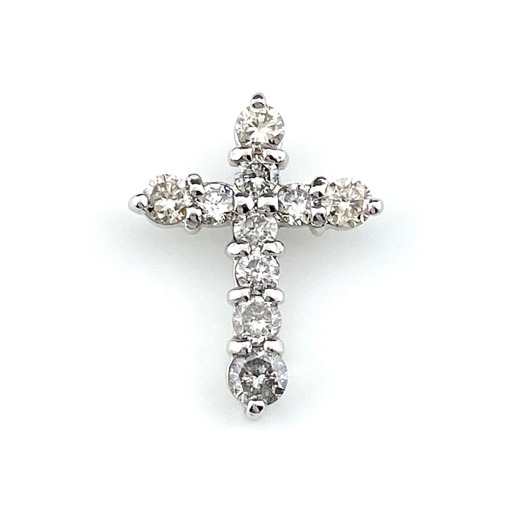 クロスモチーフ ペンダントトップ プラチナ メレダイヤ ペンダントトップ Pt900 ダイヤモンド レディース 【中古】nbjwl