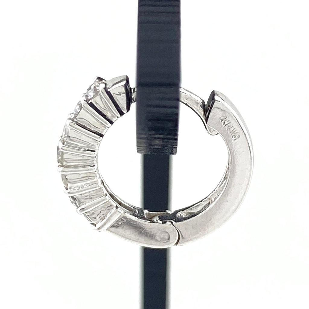 メレダイヤ デザインピアス WG ホワイトゴールド フープ ピアス K14 WG ダイヤモンド レディース 【中古】nbjwl