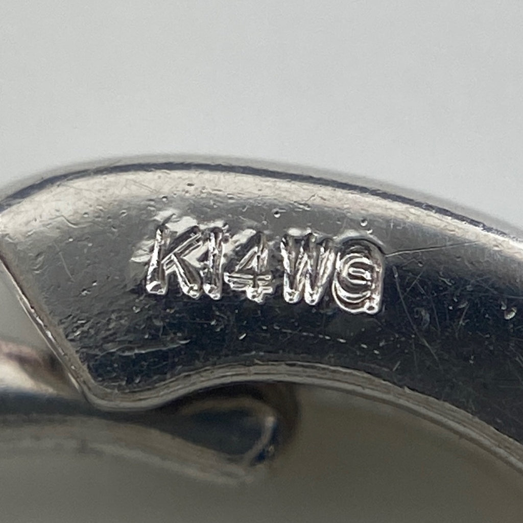 メレダイヤ デザインピアス WG ホワイトゴールド フープ ピアス K14 WG ダイヤモンド レディース 【中古】nbjwl