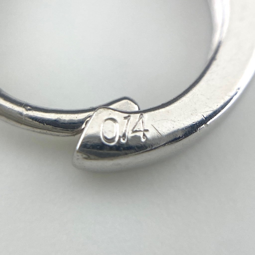 メレダイヤ デザインピアス WG ホワイトゴールド フープ ピアス K14 WG ダイヤモンド レディース 【中古】nbjwl