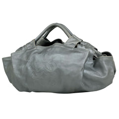 ロエベ ナッパアイレ アナグラム ハンドバッグ レザー シルバー レディース 【中古】brbag