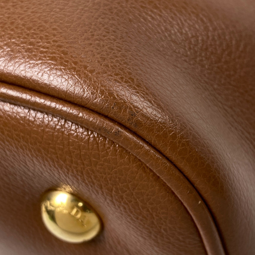 プラダ ロゴプレート ハンドバッグ 2WAY ショルダーバッグ ハンドバッグ レザー ブラウン 1BA579 レディース 【中古】brbag
