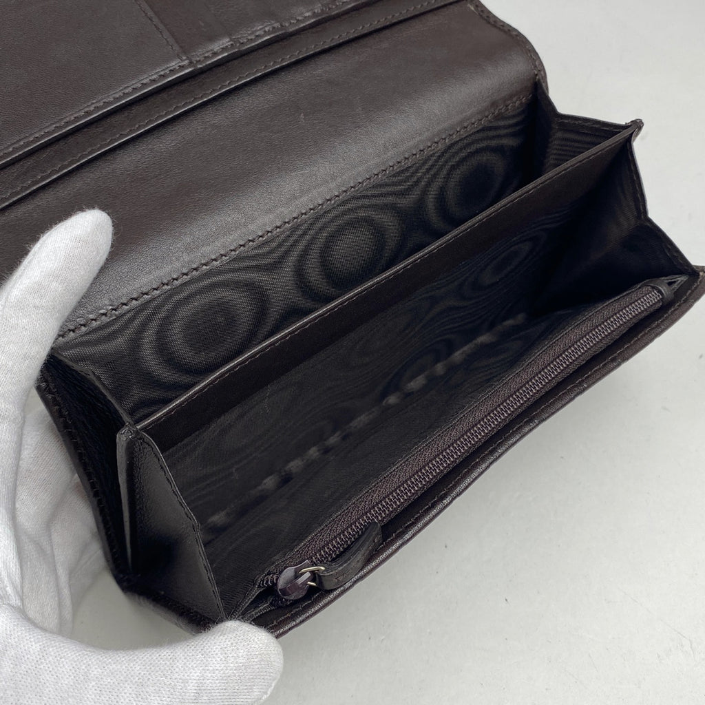 グッチ グッチシマ 長財布 GG柄 長財布 シマレザー ダークブラウン 244946 レディース 【中古】brbag