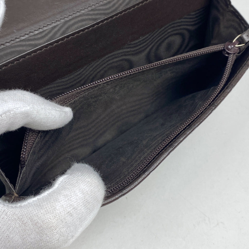 グッチ グッチシマ 長財布 GG柄 長財布 シマレザー ダークブラウン 244946 レディース 【中古】brbag