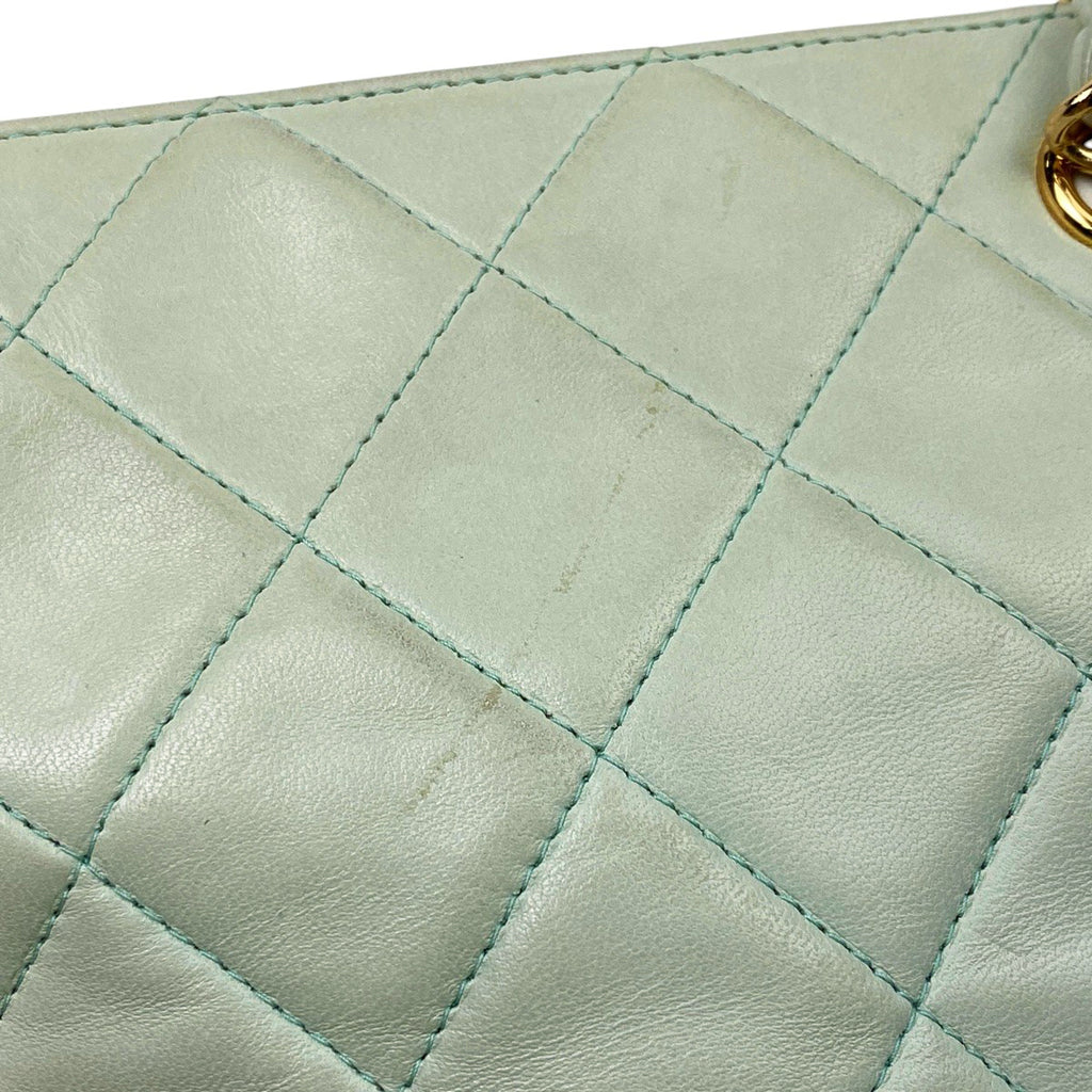 シャネル ココマーク チェーン ショルダーバッグ マトラッセ ハンドバッグ 肩掛け ショルダーバッグ レザー ミントグリーン レディース 【中古】brbag