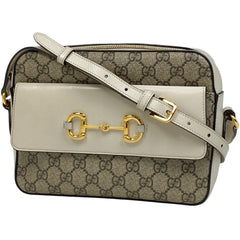 グッチ GG柄 ホースビット ショルダーバッグ 斜め掛け ショルダーバッグ コーティングキャンバス ベージュ ホワイト 645454 レディース 【中古】brbag