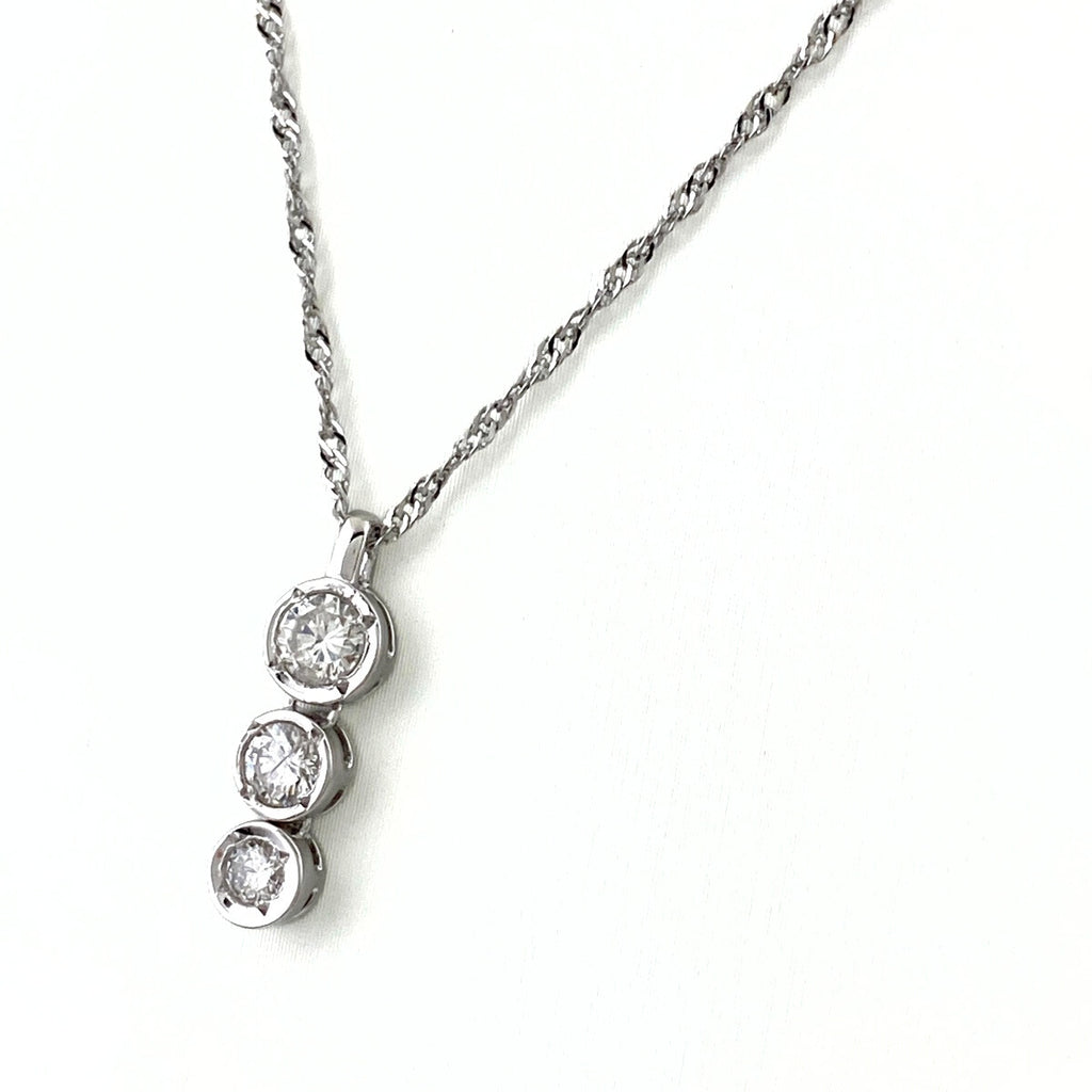 メレダイヤ デザインネックレス プラチナ ペンダント ネックレス Pt900 Pt850 ダイヤモンド レディース 【中古】nbjwl