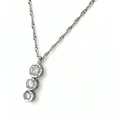 メレダイヤ デザインネックレス プラチナ ペンダント ネックレス Pt900 Pt850 ダイヤモンド レディース 【中古】nbjwl