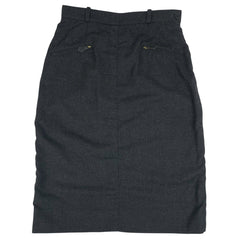 エルメス ロゴボタン ミディアムスカート スターマーク ひざ下 ボトムス ミディアムスカート 毛 ナイロン ポリウレタン ダークグレー レディース 【中古】brapp