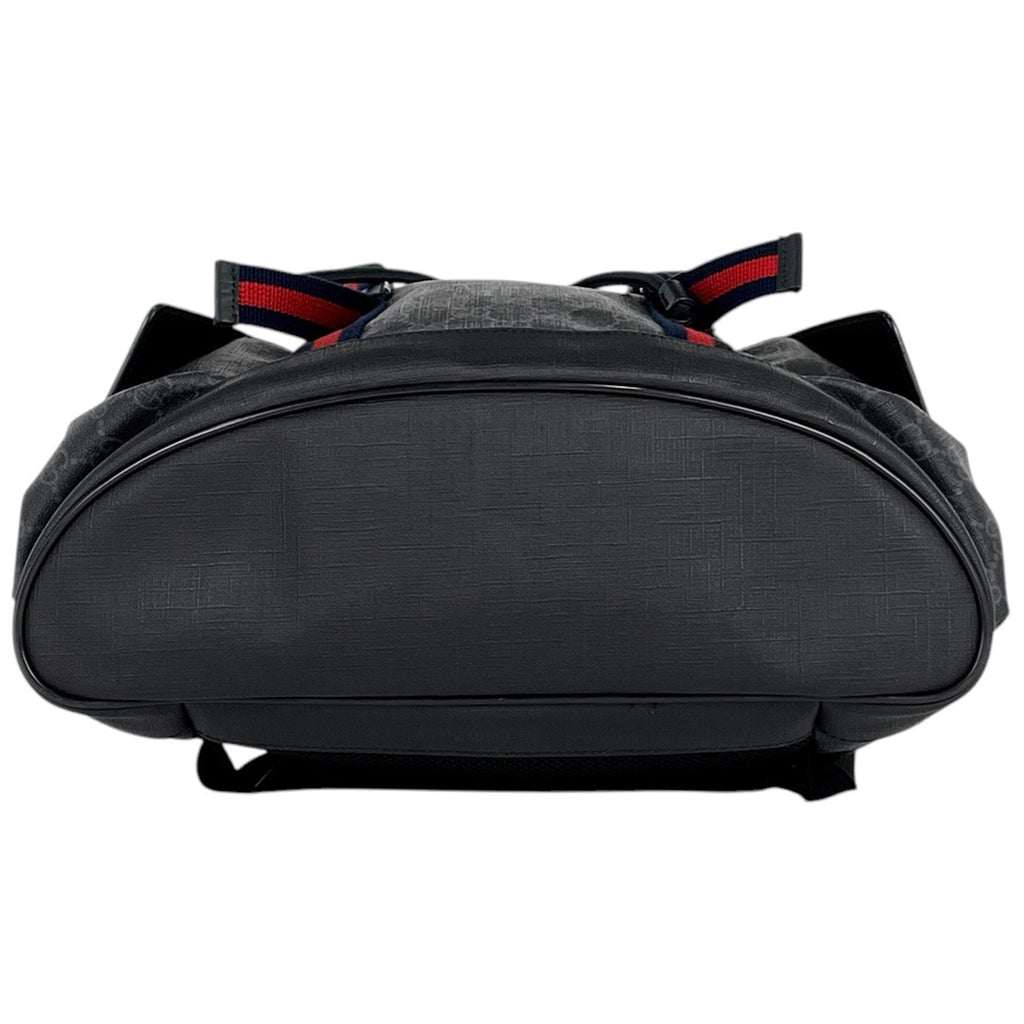グッチ GG柄 バックパック デイバッグ シェリーライン ウェブ リュック GGスプリーム ブラック 495563 メンズ 【中古】brbag