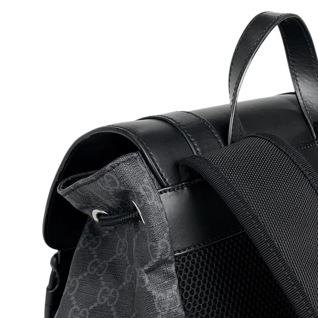 グッチ GG柄 バックパック デイバッグ シェリーライン ウェブ リュック GGスプリーム ブラック 495563 メンズ 【中古】brbag