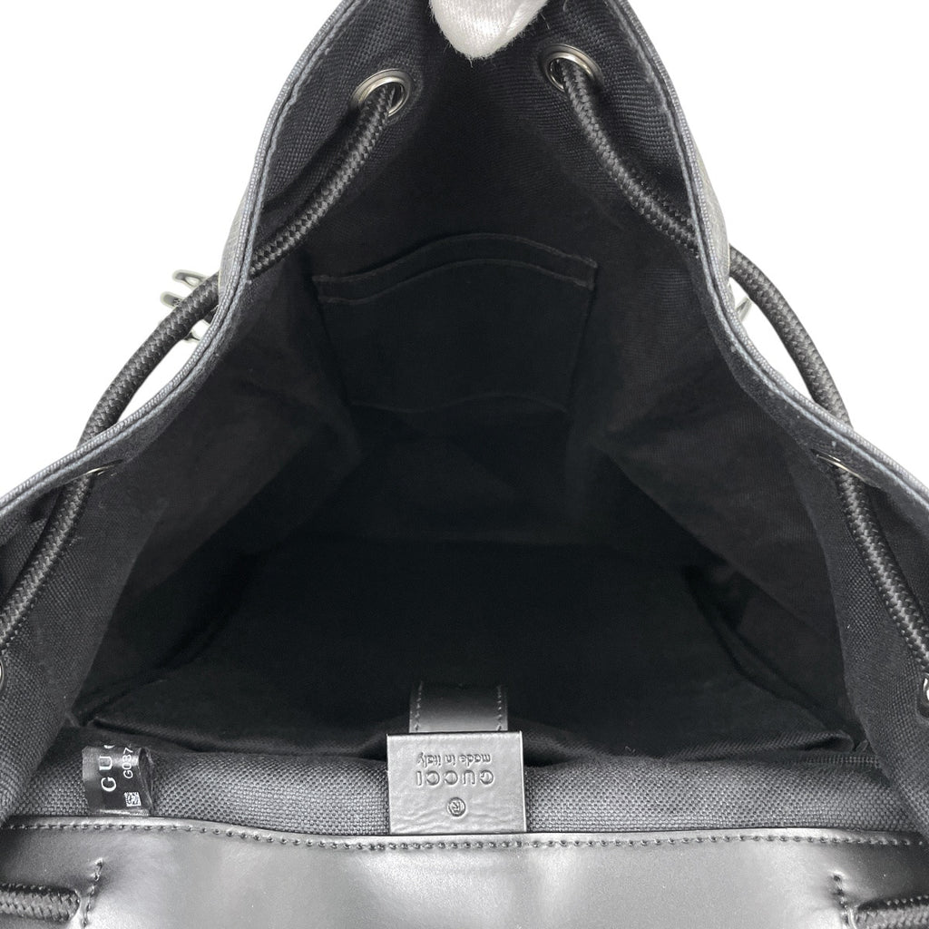 グッチ GG柄 バックパック デイバッグ シェリーライン ウェブ リュック GGスプリーム ブラック 495563 メンズ 【中古】brbag