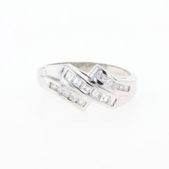 メレダイヤ デザインリング プラチナ 指輪 リング 15号 Pt900 ダイヤモンド レディース 【中古】nbjwl