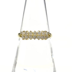 メレダイヤ デザインリング YG イエローゴールド 指輪 リング 14.5号 K18 ダイヤモンド レディース 【中古】nbjwl