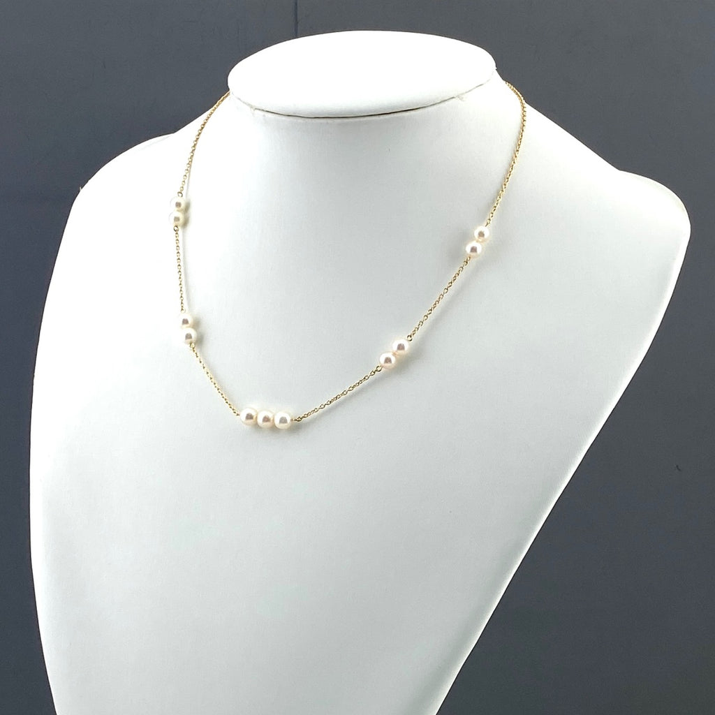 タサキ ステーションパール ネックレス YG イエローゴールド ペンダント 真珠 ネックレス K18 パール レディース 【中古】brjwl
