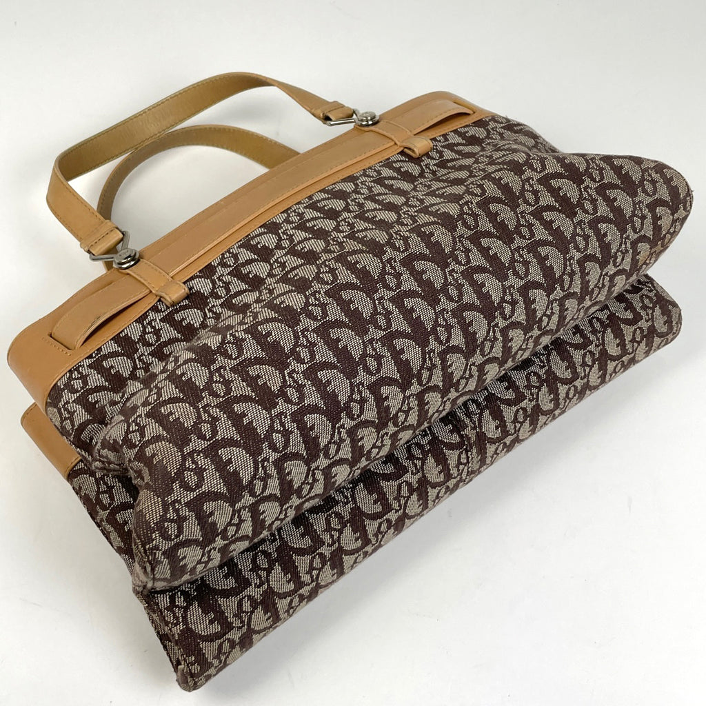クリスチャンディオール トロッター柄 ハンドバッグ 手提げ ハンドバッグ キャンバス ブラウン レディース 【中古】brbag