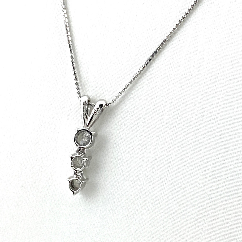 メレダイヤ デザインネックレス プラチナ ペンダント スイング ネックレス Pt900 Pt850 ダイヤモンド レディース 【中古】nbjwl