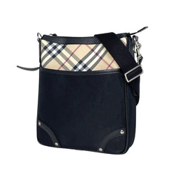 バーバリー チェック柄 ショルダーバッグ ナイロン ブラック ベージュ レッド レディース 【中古】brbag