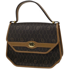 クリスチャンディオール ハニカム柄 ハンドバッグ 手提げ ハンドバッグ コーティングキャンバス ブラック ベージュ レディース 【中古】brbag