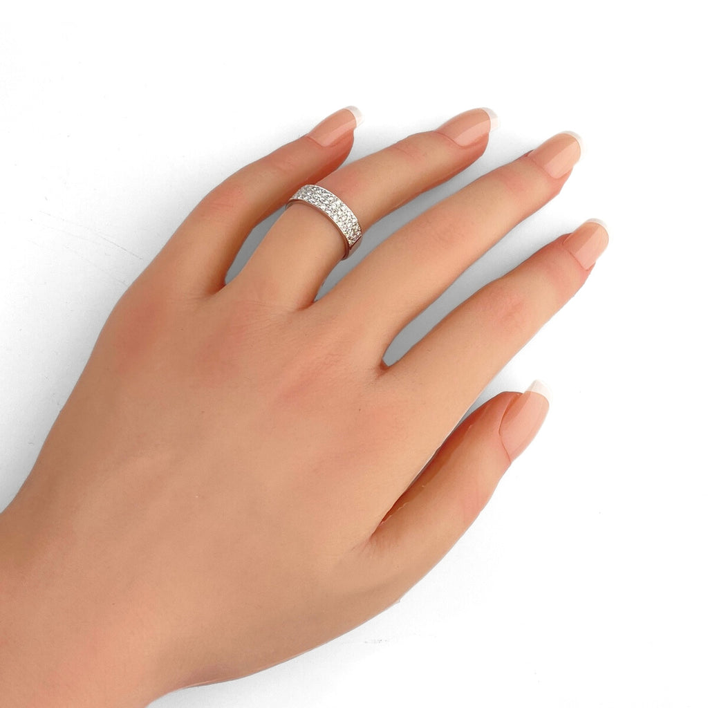 メレダイヤ デザインリング プラチナ 指輪 リング 11号 Pt900 ダイヤモンド レディース 【中古】nbjwl