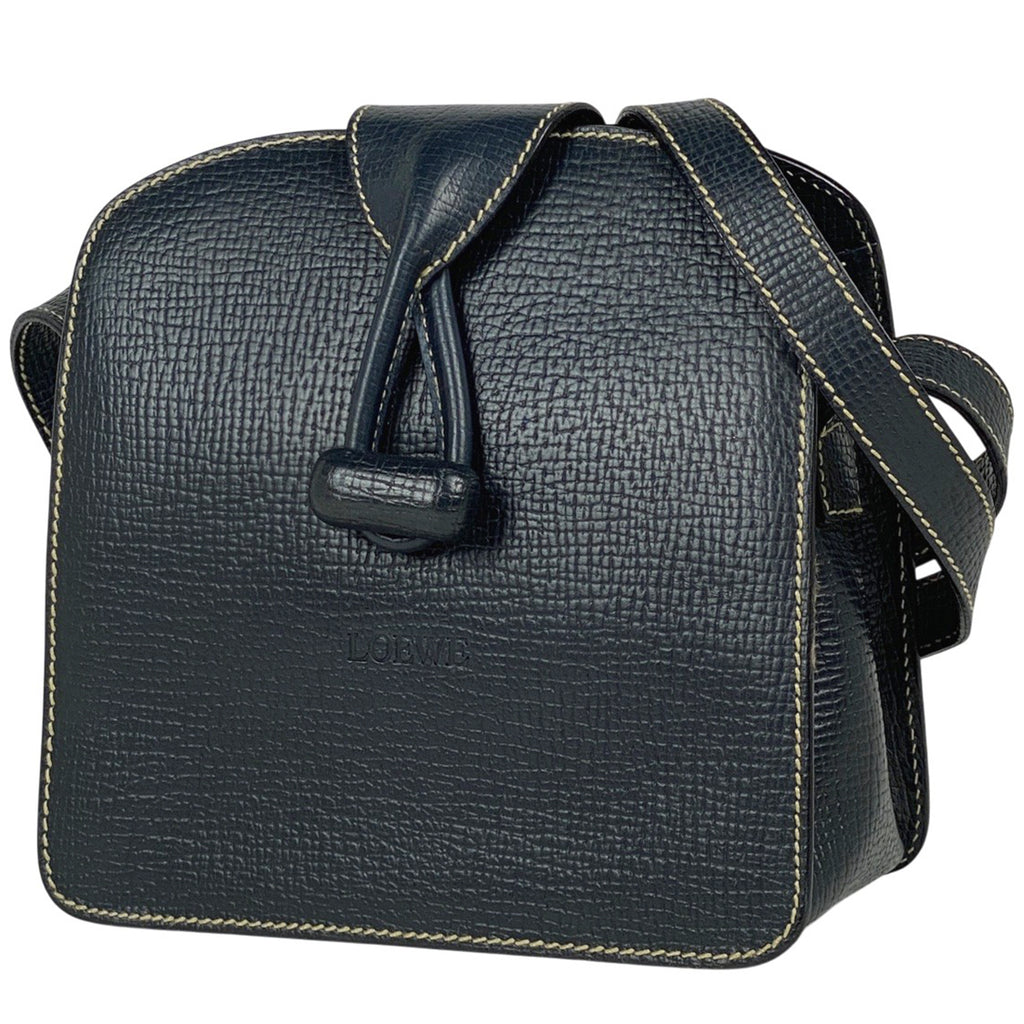 ロエベ トグル ショルダーバッグ 斜め掛け ショルダーバッグ レザー ネイビー　 レディース 【中古】brbag