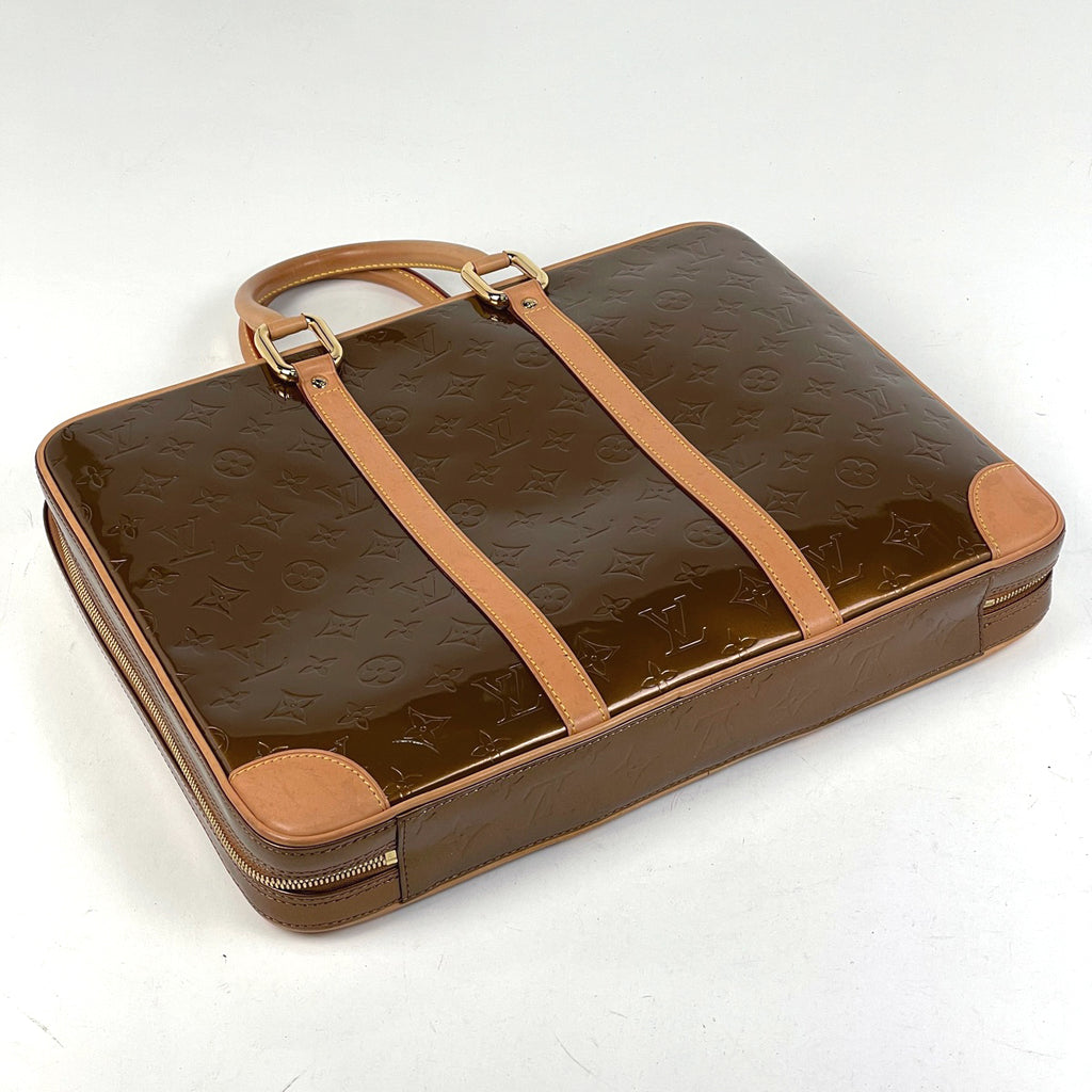 ルイ・ヴィトン ヴァンダム ブリーフケース ハンドバッグ エナメル ビジネスバッグ モノグラムヴェルニ ブロンズ M91125 メンズ 【中古】brbag