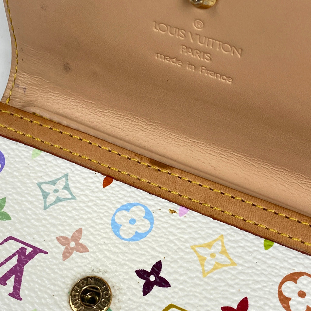 ルイ・ヴィトン ポルト モネ ビエ カルト クレディ Wホック 三つ折り財布 モノグラムマルチカラー ホワイト M92983 レディース 【中古】brbag