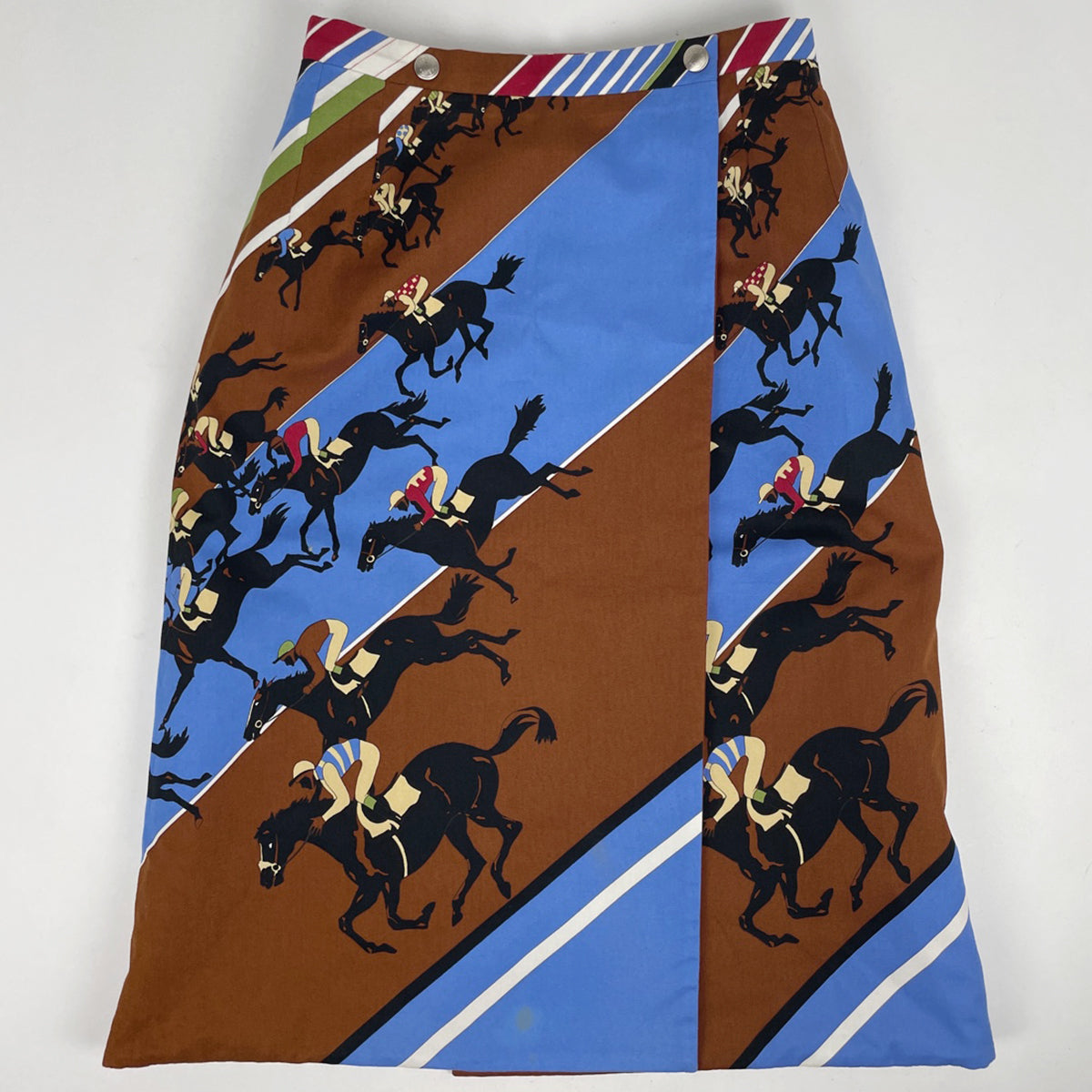 在庫一掃】 エルメス リバーシブル 巻きスカート 馬 セリエ ボトムス