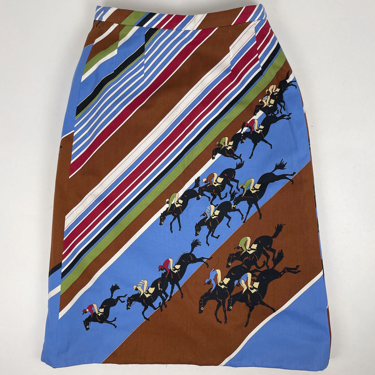 エルメス リバーシブル 巻きスカート 馬 セリエ ボトムス スカート 綿