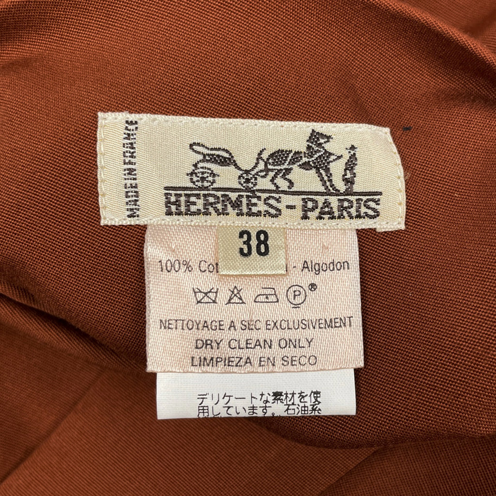 エルメス リバーシブル 巻きスカート 馬 セリエ ボトムス スカート 綿 ブラウン マルチカラー レディース 【中古】brapp